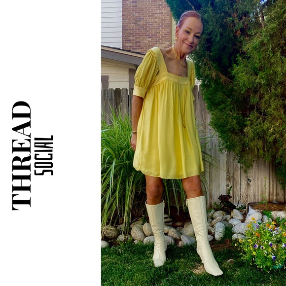 NWT Thread Social Yellow Lined Mini-Square Neck🔥 - Picture 9 of 15